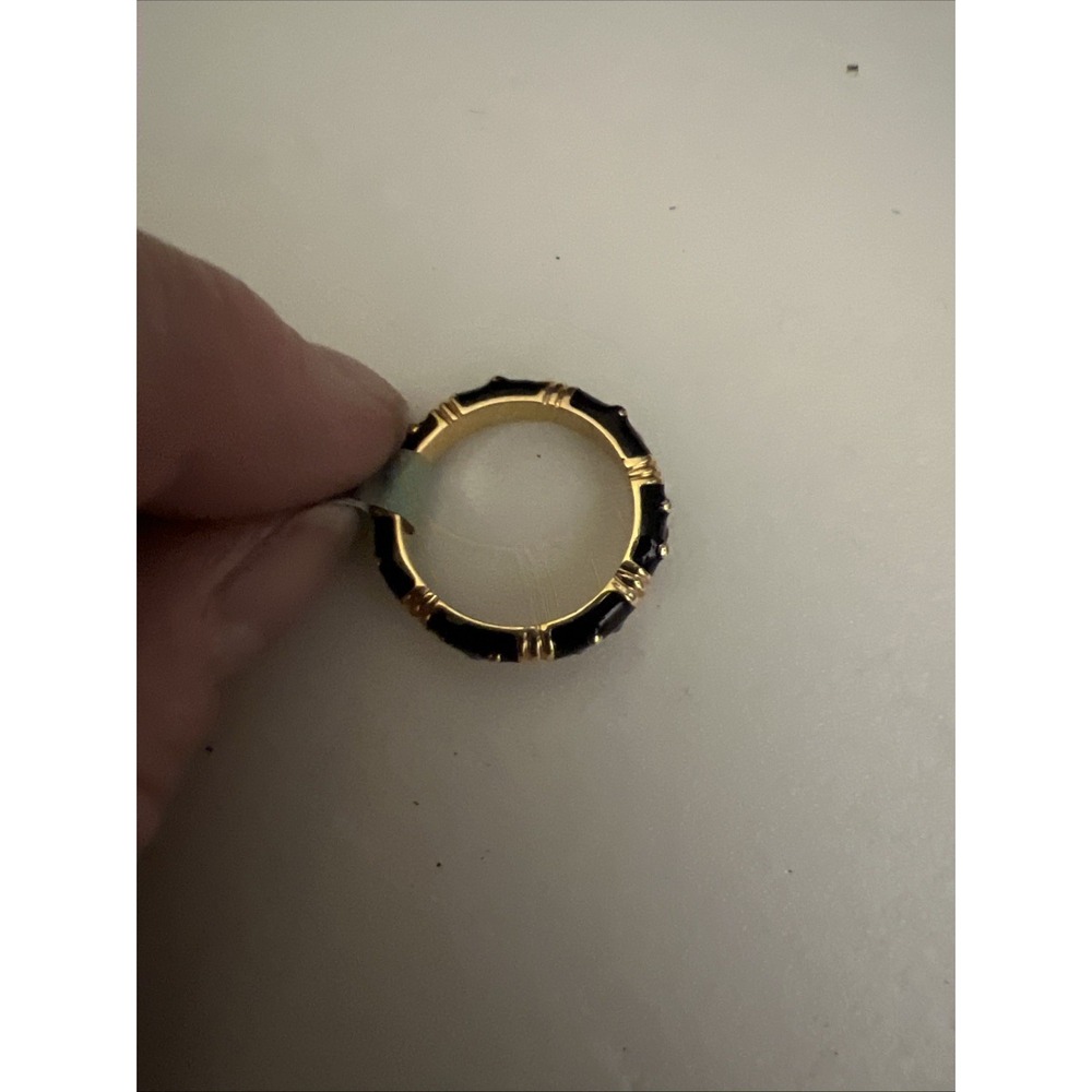 Lauren‎ G Adams LGA Stacking Enamel Ring Black Gold-Tone Size 6 NWT - Picture 9 of 10